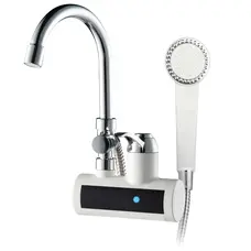 Водонагрівач Zerix ELW22-W 3 kW проточний, на СТІНУ (зі шлангом та лійкою) (ZX4933)