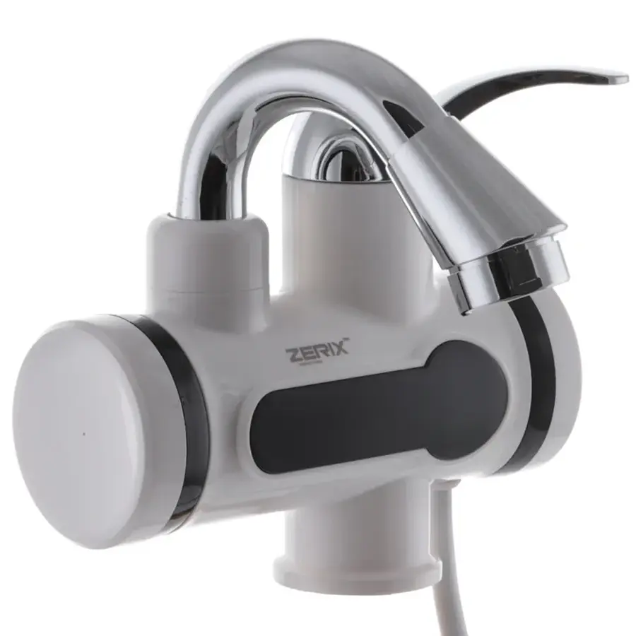 Водонагрівач 3,3 kW проточний, з індикатором температури, на мийку, короткий вилив ZERIX ELW12-2E (ZX2784)