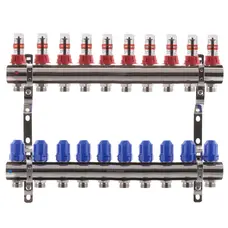 Колекторний блок з витратомірами Koer KR.1110-10 1"x10 ways (KR2647)