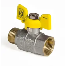 Кран кульовий KOER KR.218.G - 1/2" FM ГШМ YELLOW, ручка "метелик" жовта (KR0036)