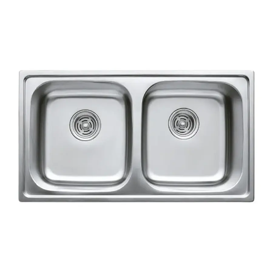 Мийка кухонна HAIBA 78x43 DOUBLE (satin) (HB0569)