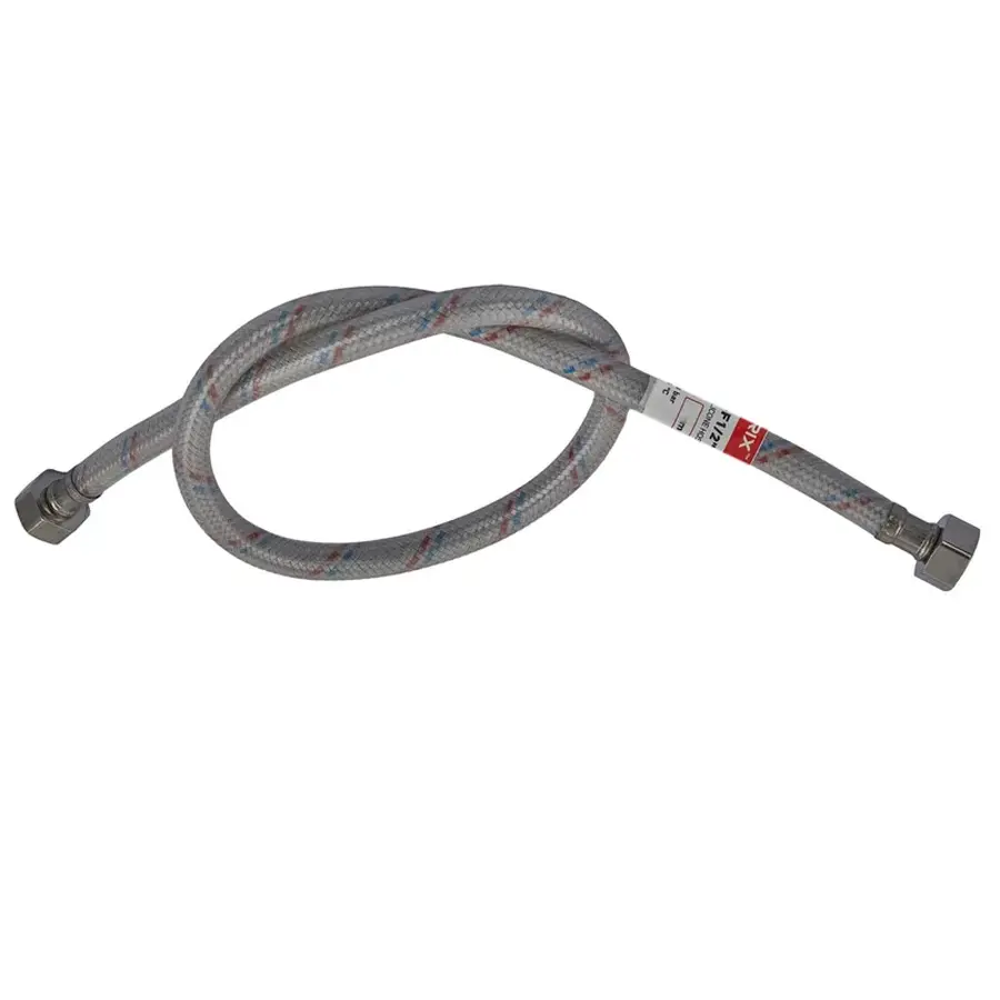 Гнучкий шланг для підключення води гайка 1/2'' - гайка 1/2'' (180 см) (силик. оболонка) Zerix (ZX3015)