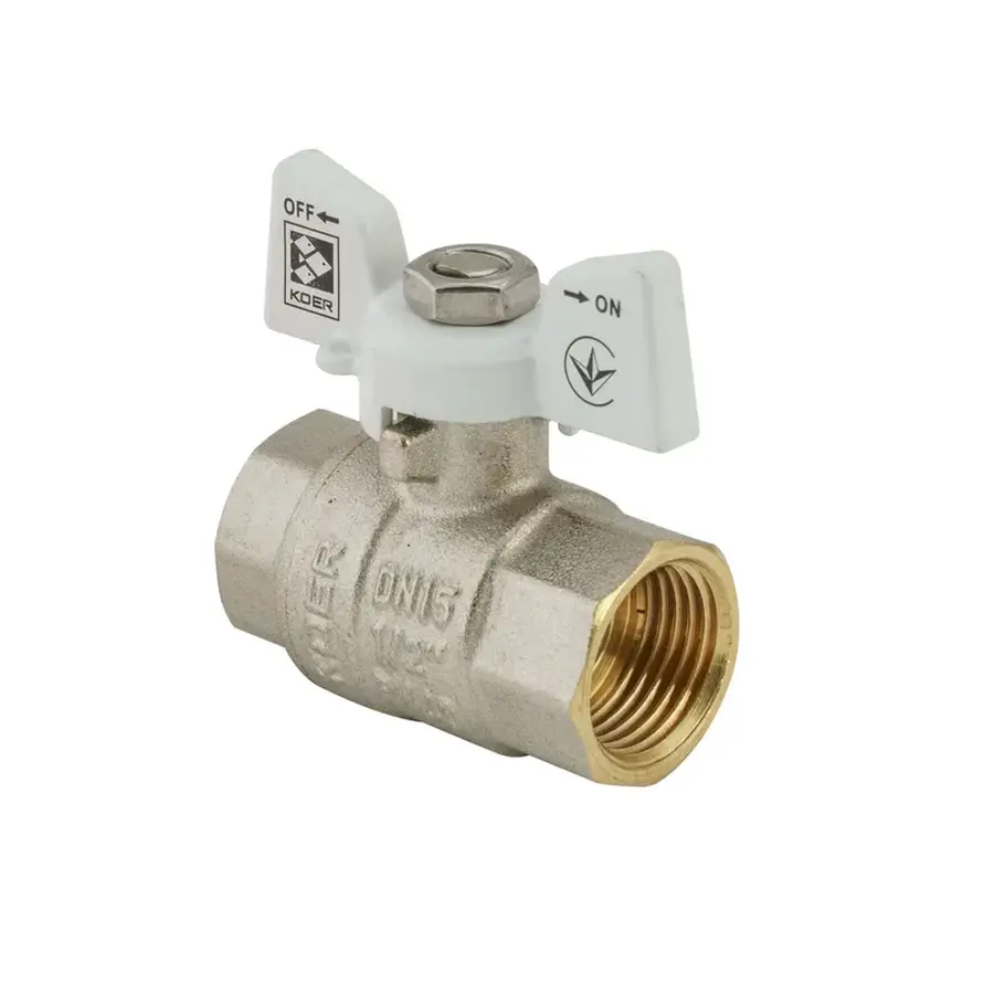 Кран кульовий KOER 1/2" ГГМ (KR.217.W) білий (KR0177)