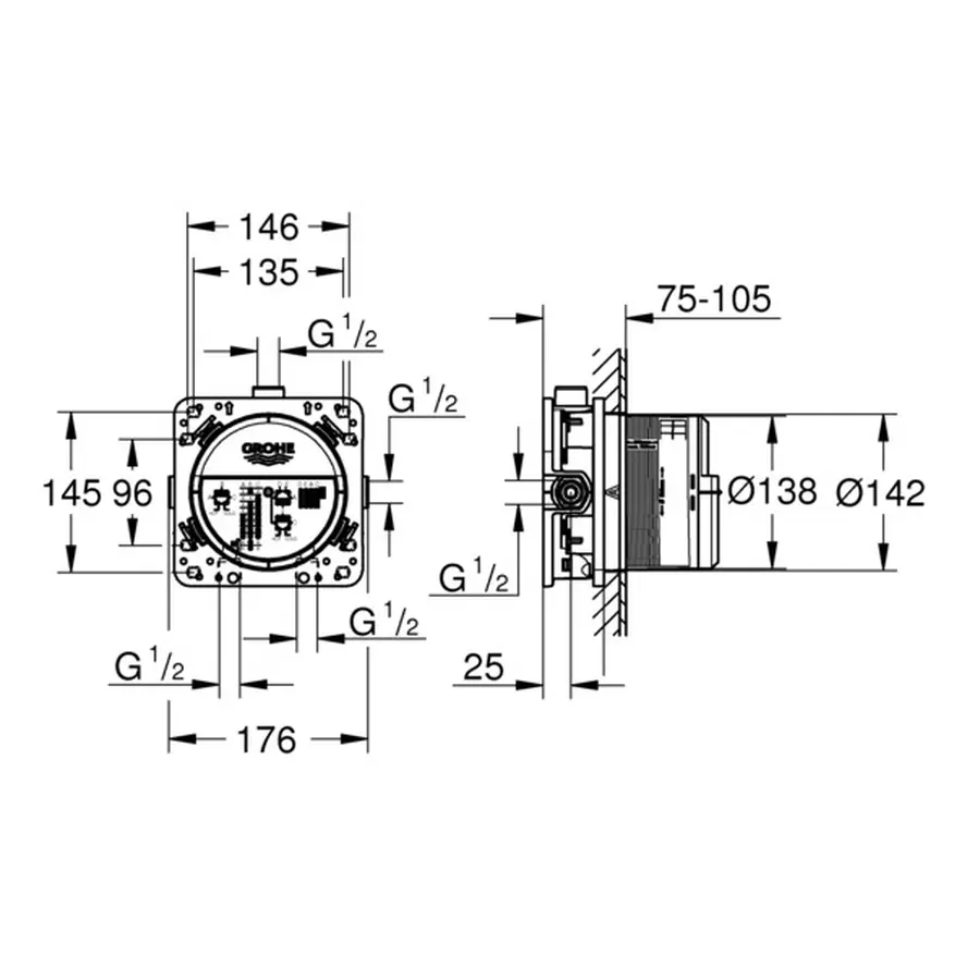 Універсальна вбудована частина Grohe Rapido Smartbox (35600000)