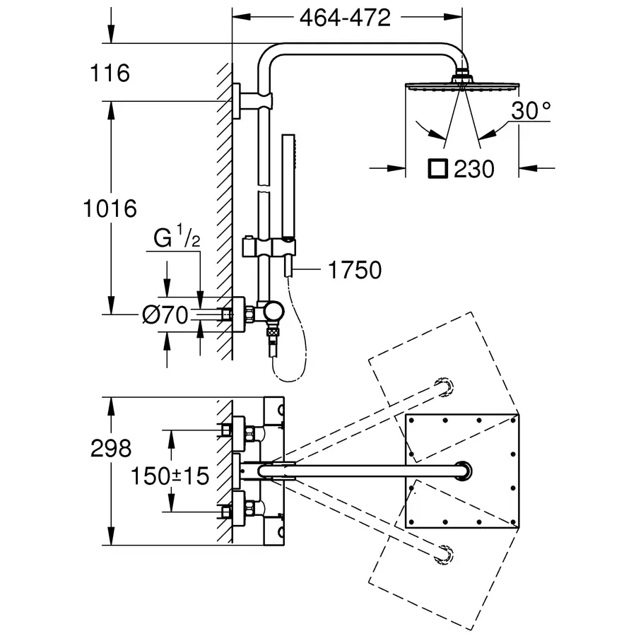 Змішувач для раковини прихованого монтажу Grohe Eurostyle (19571LS3)