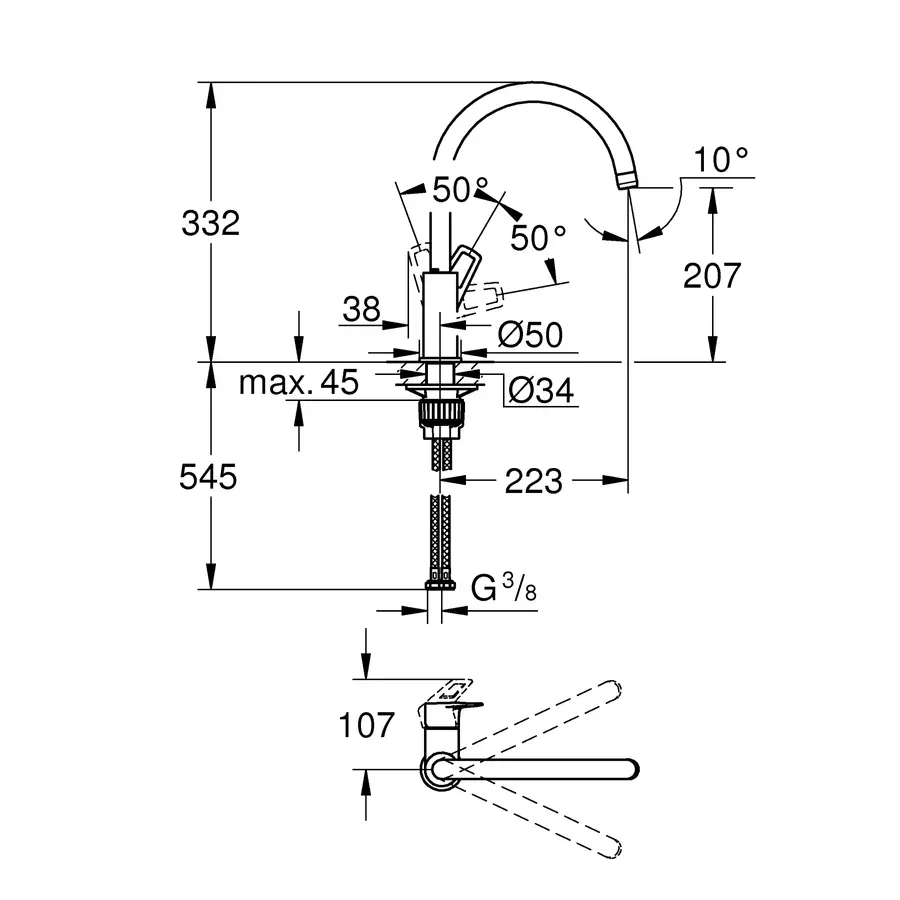 Змішувач для кухні Grohe BauLoop New (31368001)