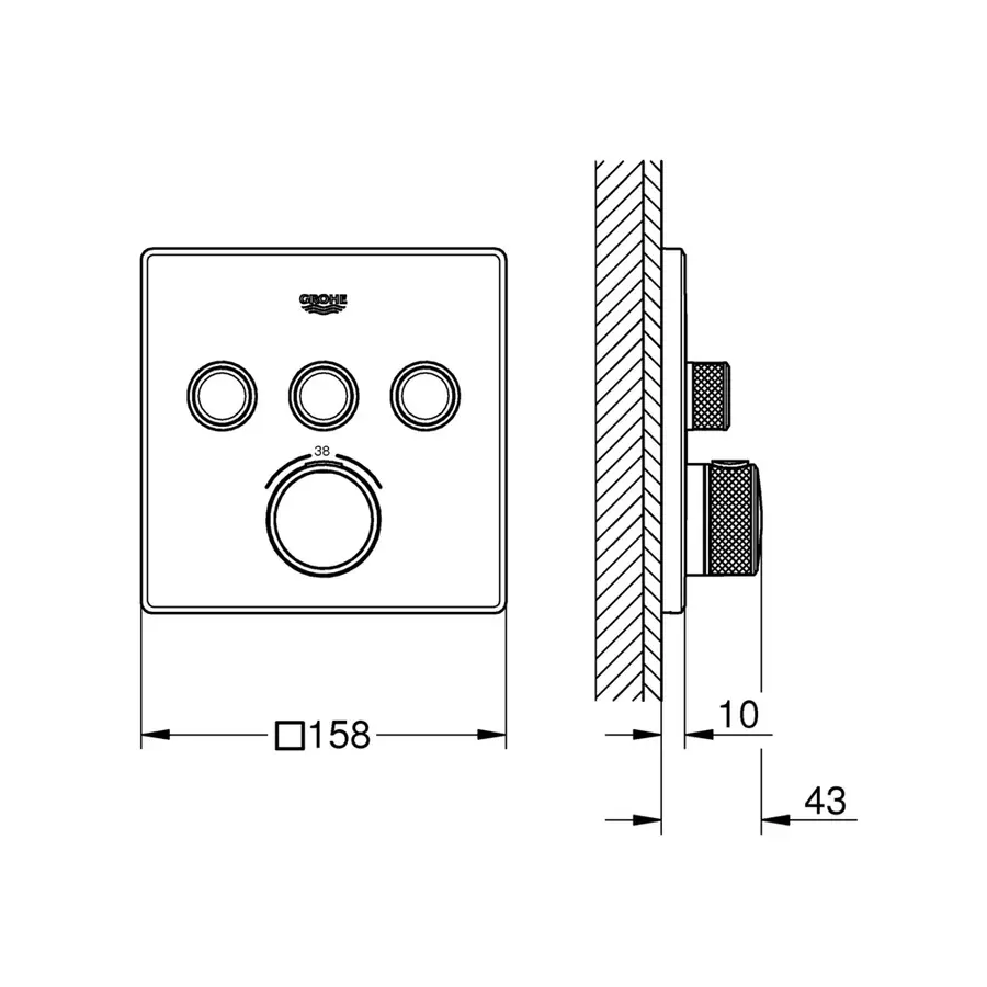 Термостат прихованого монтажу на 3 споживача Grohe Grohtherm SmartControl (29126000)