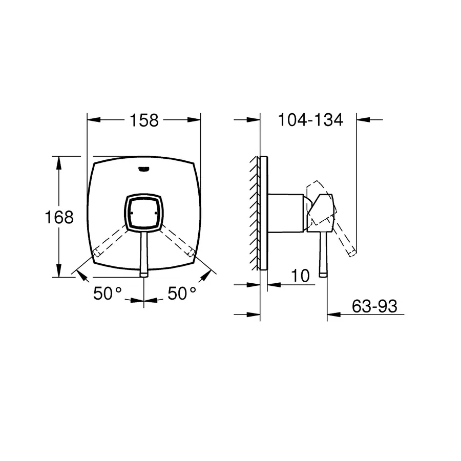 Змішувач прихованого монтажу для 1 споживача Grohe Grandera (24067000)