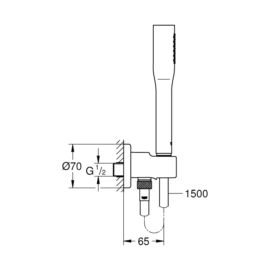 Душовий набір з тримачем для прихованого монтажу Grouphoria Cosmopolitan (26404000)