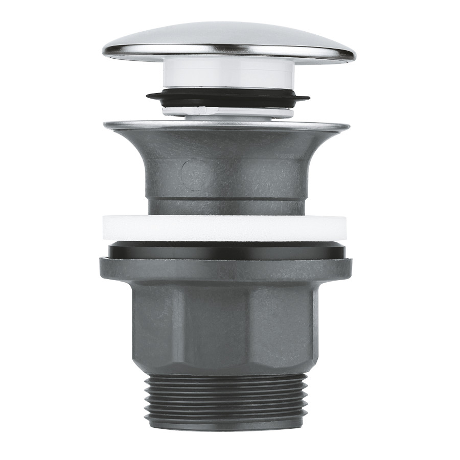 Донний клапан для раковини універсальний (з/без переливу) GROHE 40824000 автоматичний (СLICK-СLACK)