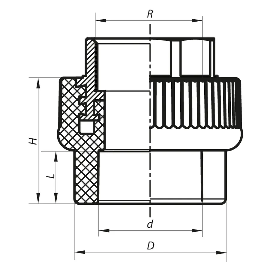 З'єднувальна муфта ВР 63x2F PPR Koer K0093.PRO (KP0111)