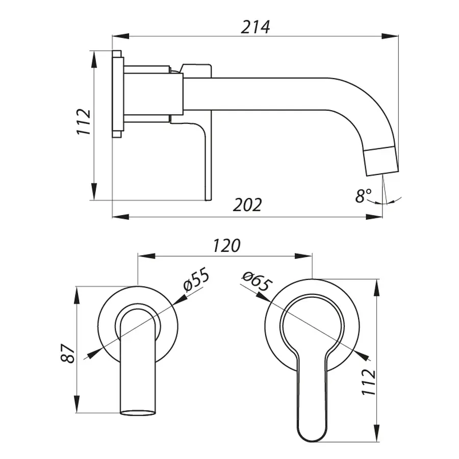 Змішувач для умивальника Zerix LR1003-1 вбудований (LL1209)