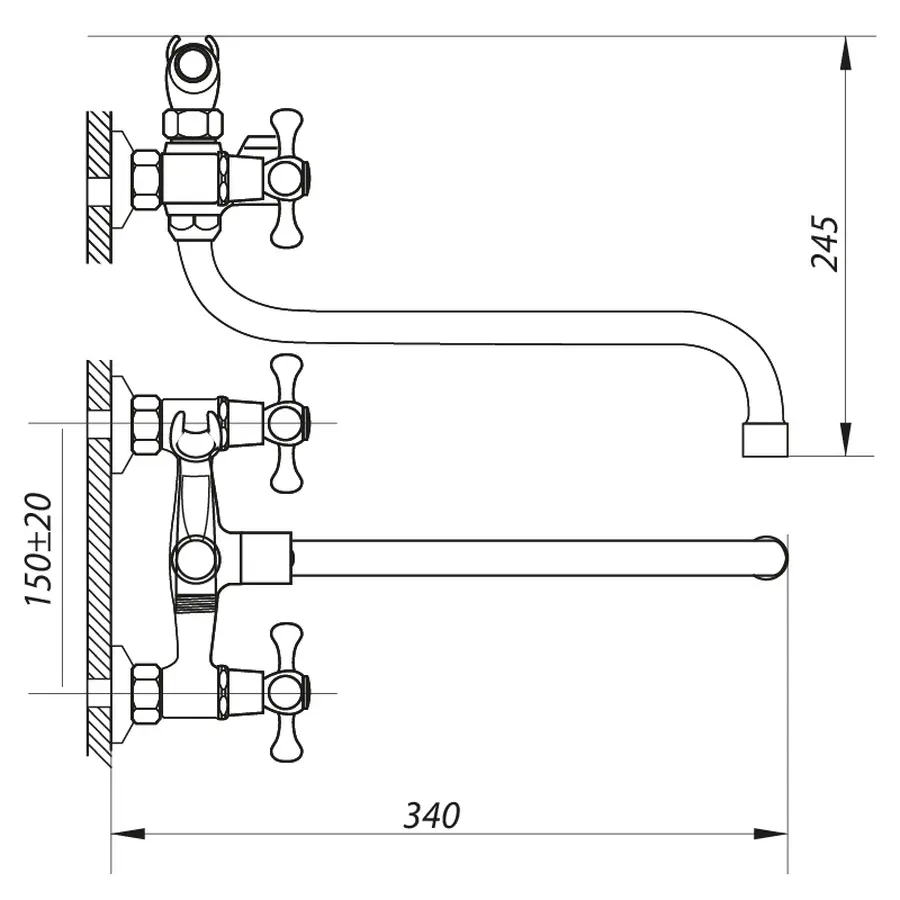 Змішувач для ванни Zerix DMT 836 (ZX0019)
