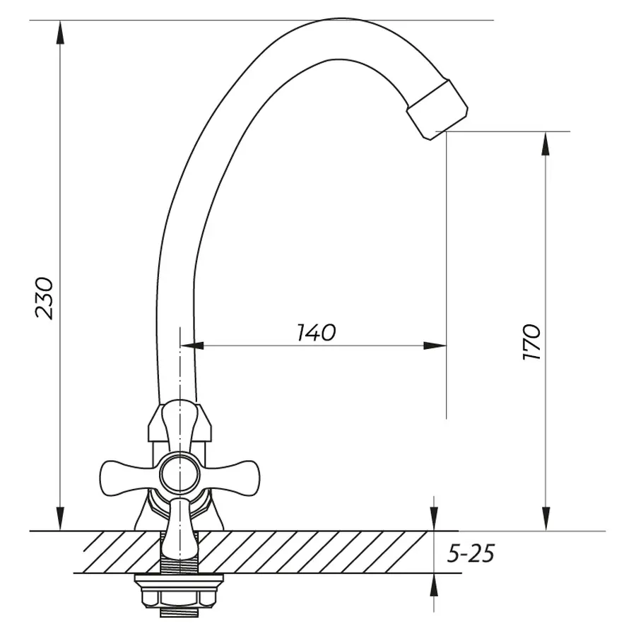 Змішувач для умивальника Zerix TZA 605 (ZX2968)
