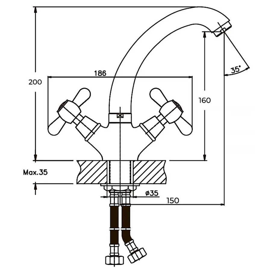 Колектор з вбудованим зміш. вузлом Koer KR.S1011-10 1 "х10 SUS304 і євроконус 3/4-16 (KR2933)