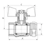 Кран кульовий СК Wing 16x1/2F (WP0002)