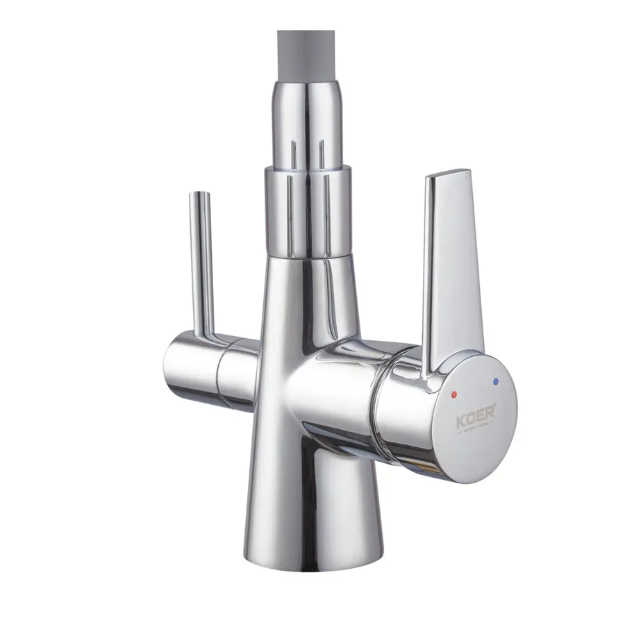 Кухонний змішувач з силік. виливом і вих. для питної води KOER KB-72002-01 (KR3383)