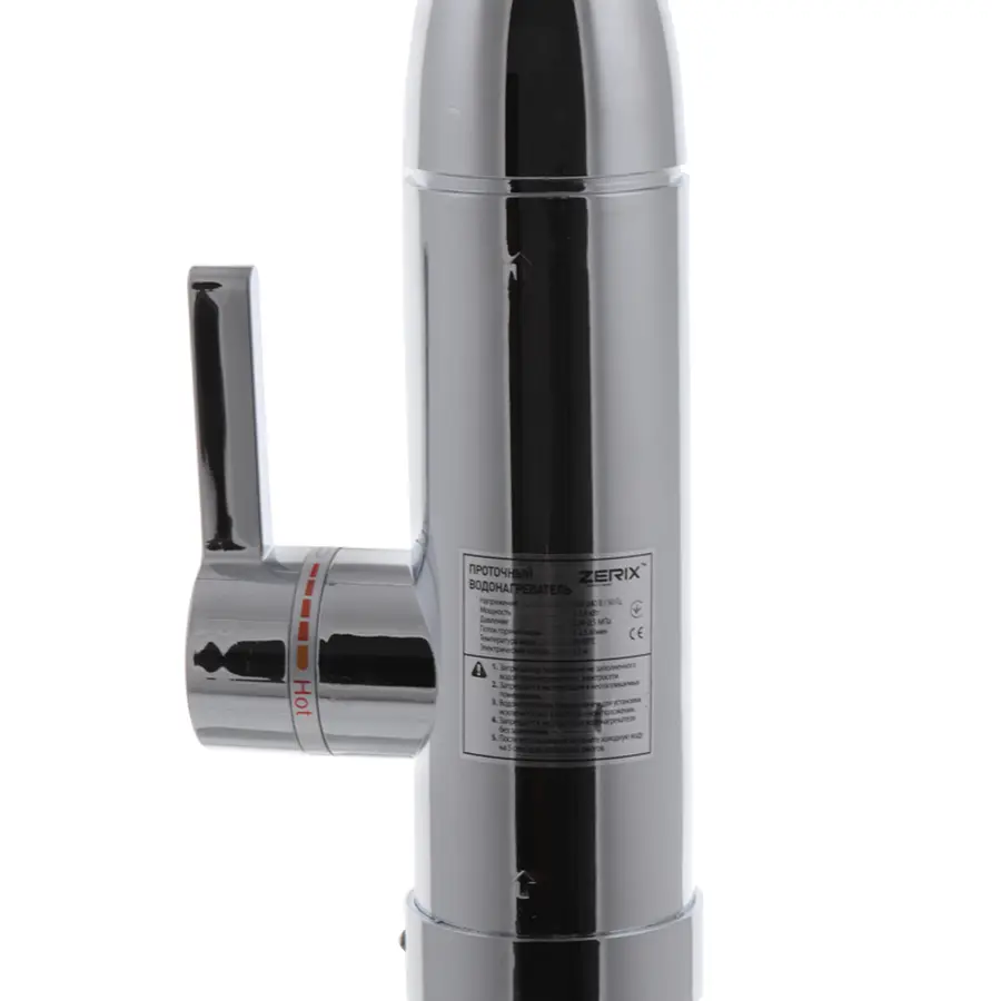Водонагрівач 3,3 kW проточний, з індикатором температури, рефлекторний вилив, ПЗВ ZERIX ELW03-EFP (ZX2807)