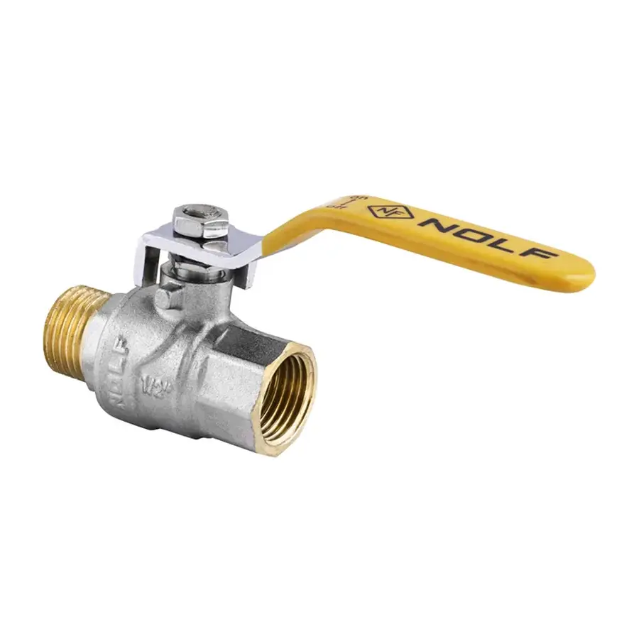 Кран кульовий Nolf NF.622 - 1/2" FM ГШВ YELLOW, ручка "важіль" жовта (NF2936)