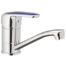 Змішувач для умивальника HAIBA MAGIC 555 (15 см) з синьою ручкою (HB0672) Змішувач для умивальника HAIBA MAGIC 555 (15 см) з синьою ручкою (HB0672)