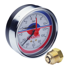 Термо-манометр аксіальний (KOER KM.812A) (0-10 bar), D 80мм, 1/4''-1/2'' (KR0219)