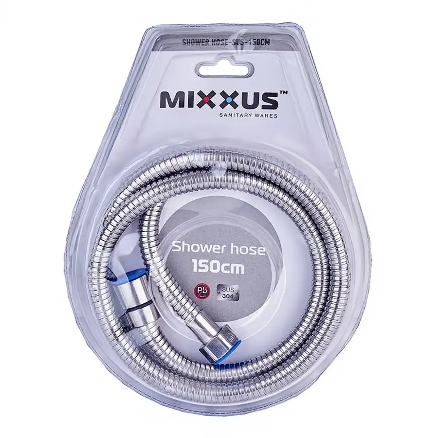 Шланг для душу Mixxus Shower hose-SUS-150cm нержавіючий SUS304 (MI6053)