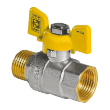 Кран кульовий KOER KR.218.G - 1" FM ГШМ YELLOW, ручка "метелик" жовта (KR0096)