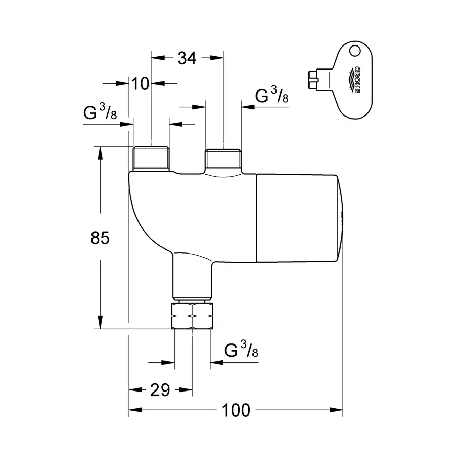 Термостат під раковину Grohe Grohtherm Micro (34487000)