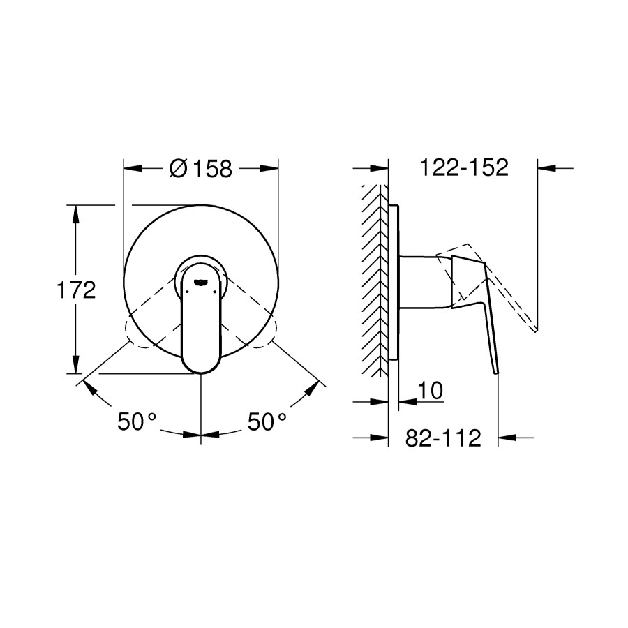 Змішувач прихованого монтажу для 1 споживача Grohe Eurosmart Cosmopolitan (24044000)