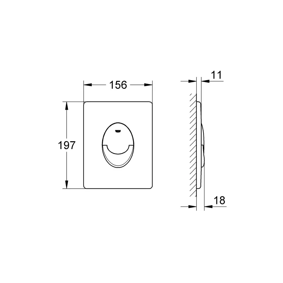 Панель змиву Grohe Skate Air для унітазу вертикальна (38505000)