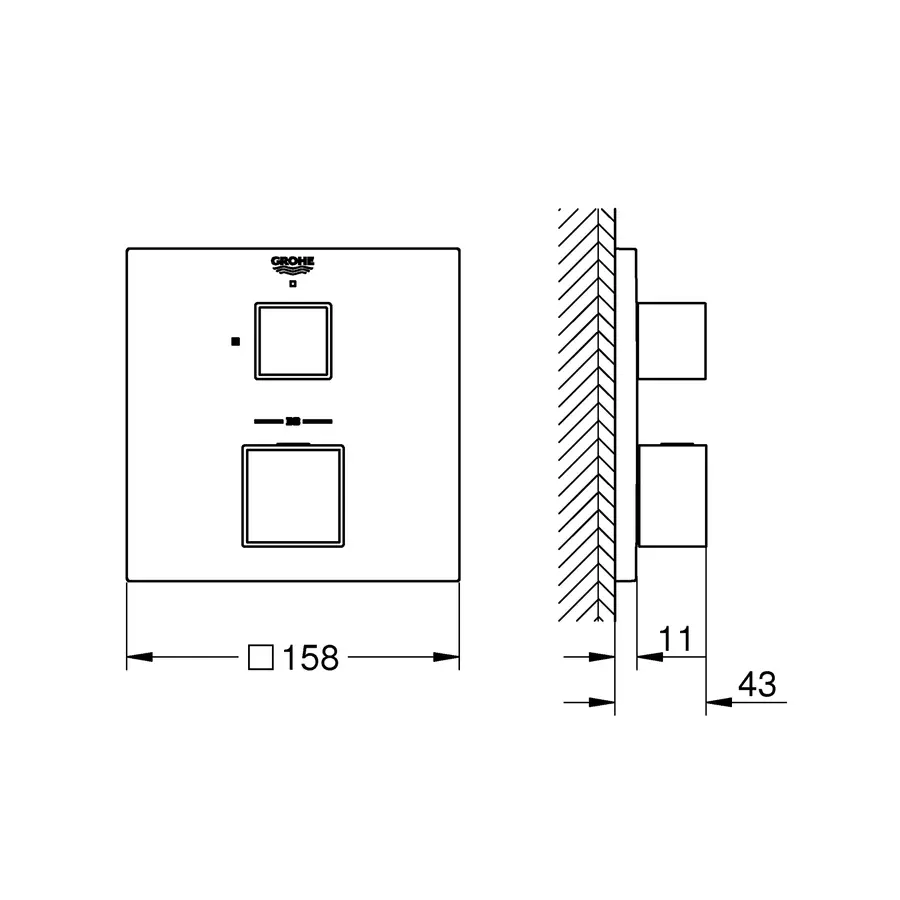 Термостат прихованого монтажу для 1 споживача Grohe Grohtherm Cube (24153000)