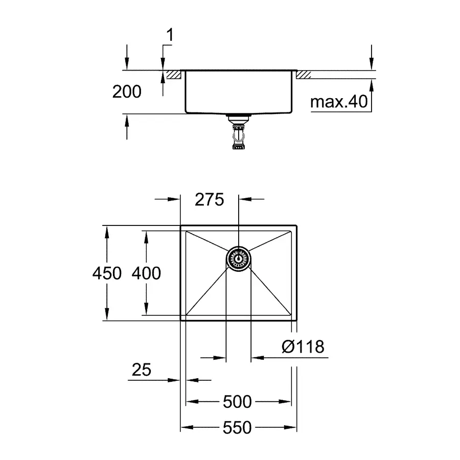 Мийка для кухні із нержавіючої сталі Grohe K700 (31726SD0)