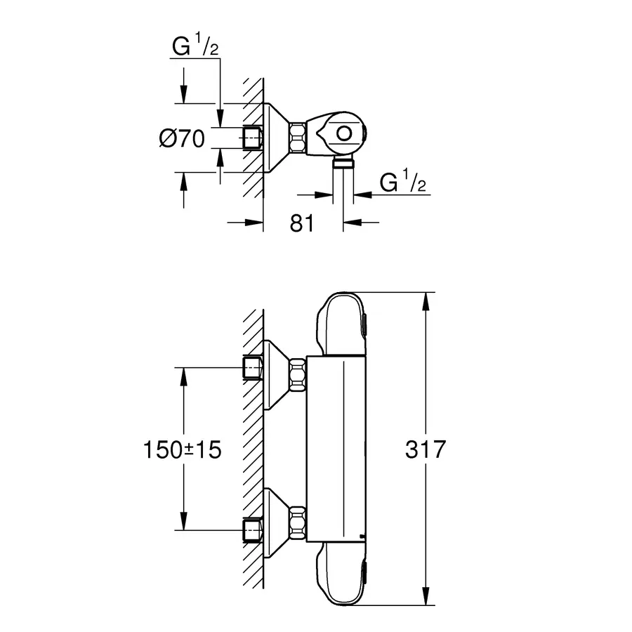 Термостат для душу Grohe Grohtherm 1000 New (34143003)