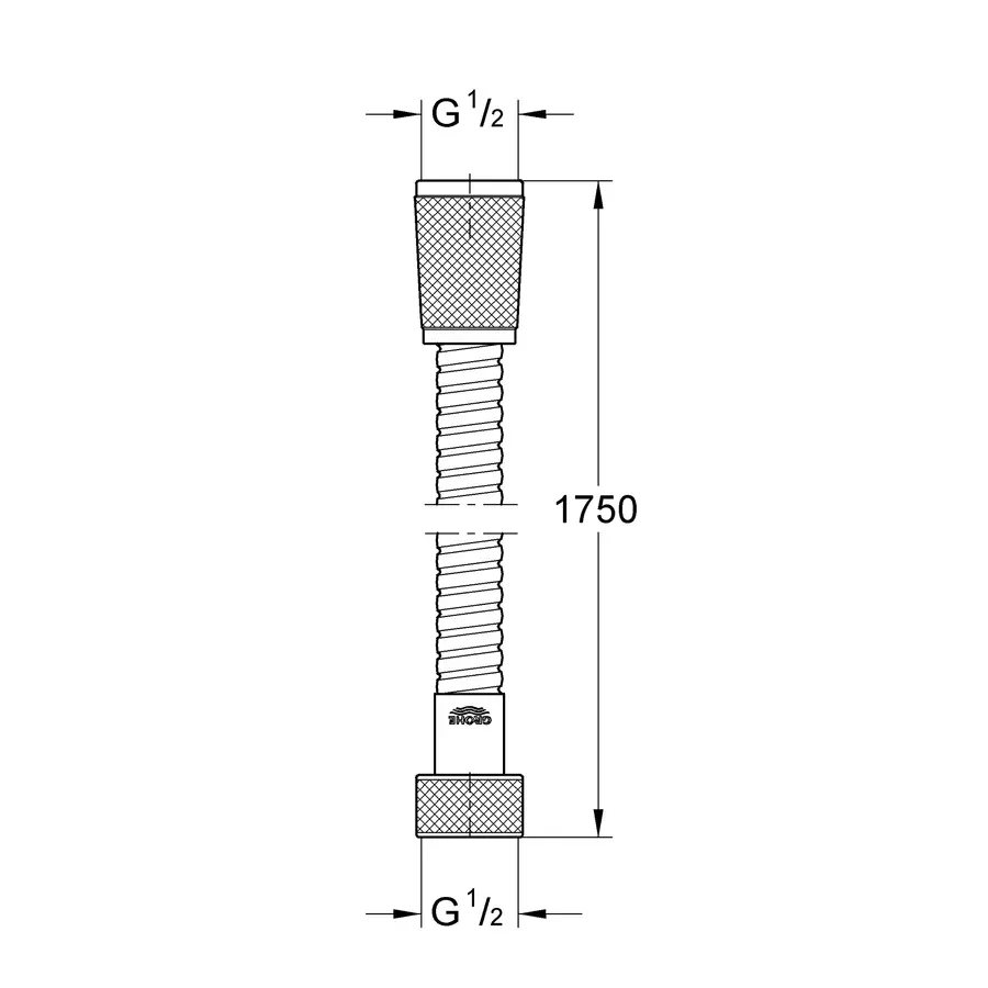 Душовий шланг 1750 Grohe Relexaflex Metal (28139000)