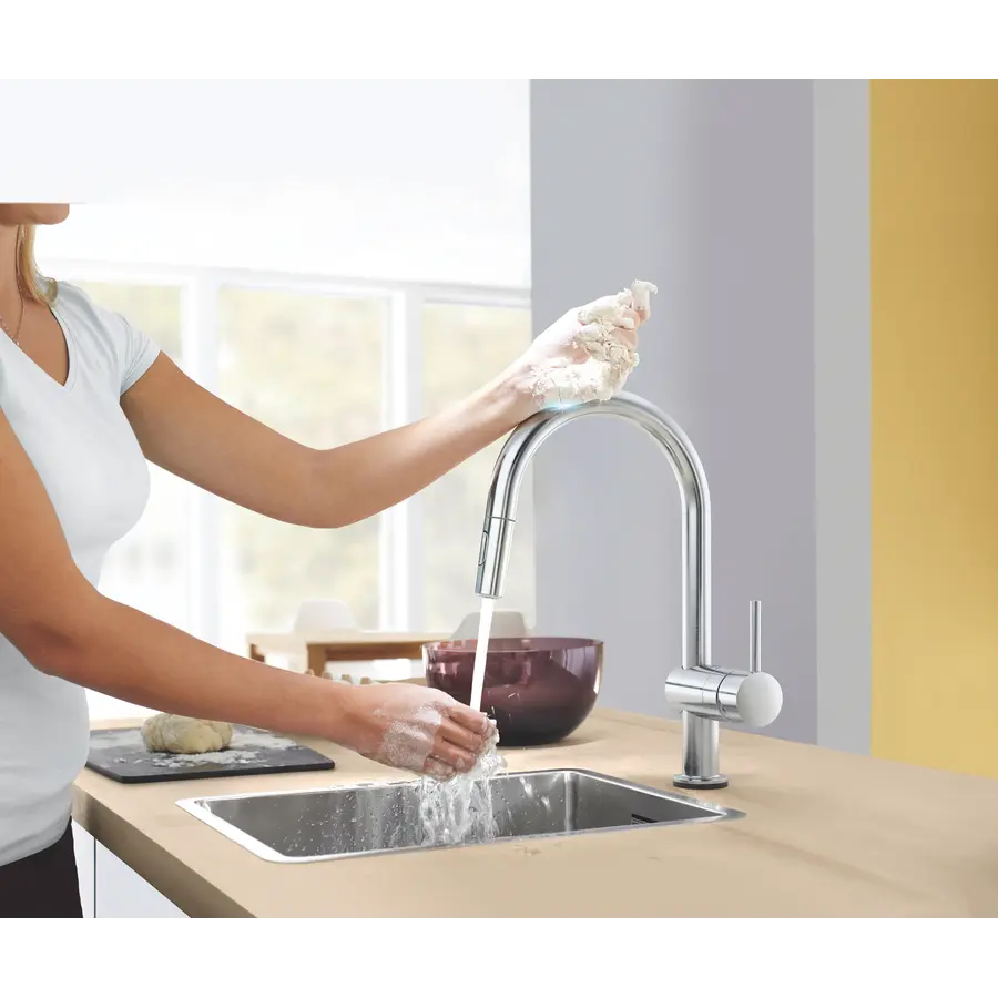 Сенсорний змішувач для кухні з висувним виливом Grohe Minta Touch (31358DC2)