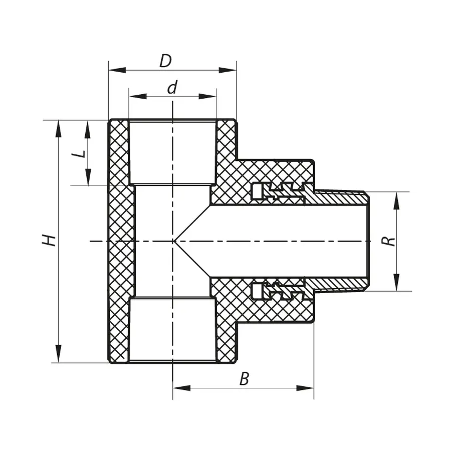 Трійник ЗР 20x1/2M PPR Koer K0108.PRO (KP0129)
