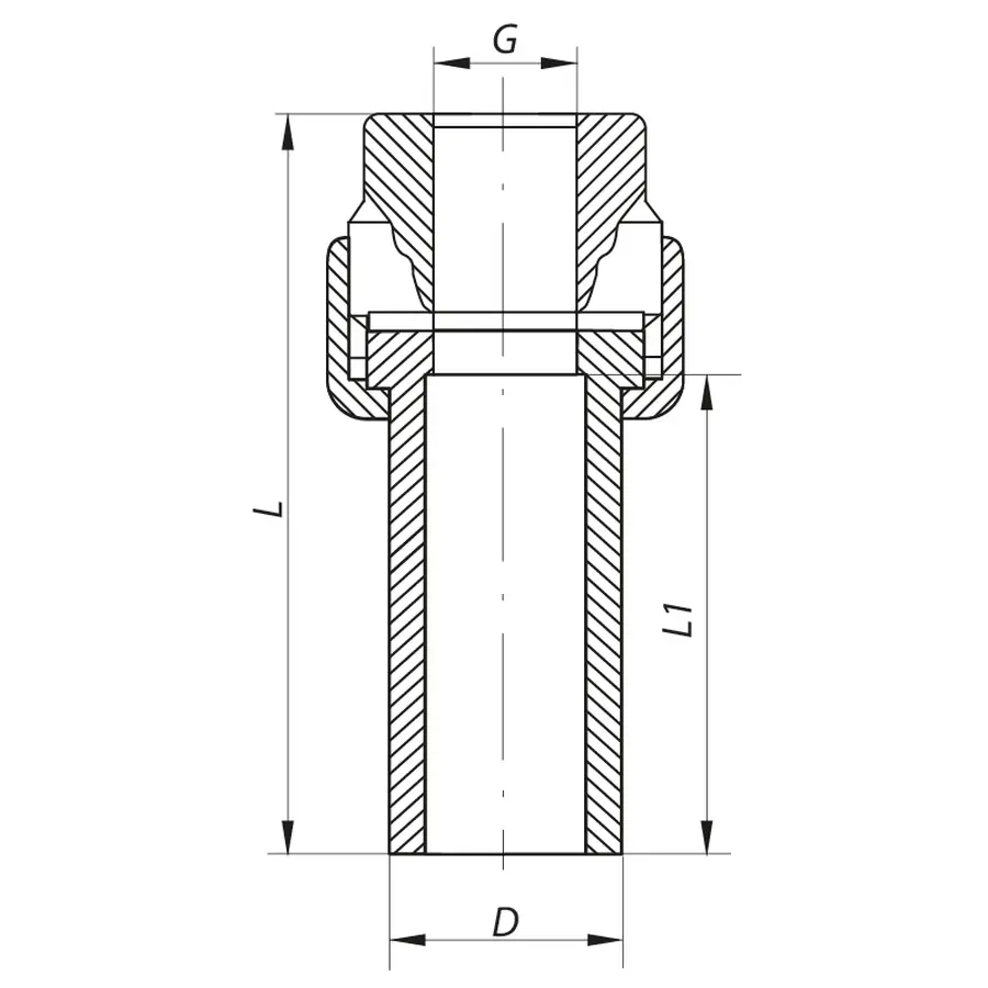 Розбірне різьбове з'єднання ВР 32x1F PPR Koer K0236.PRO (KP2601)