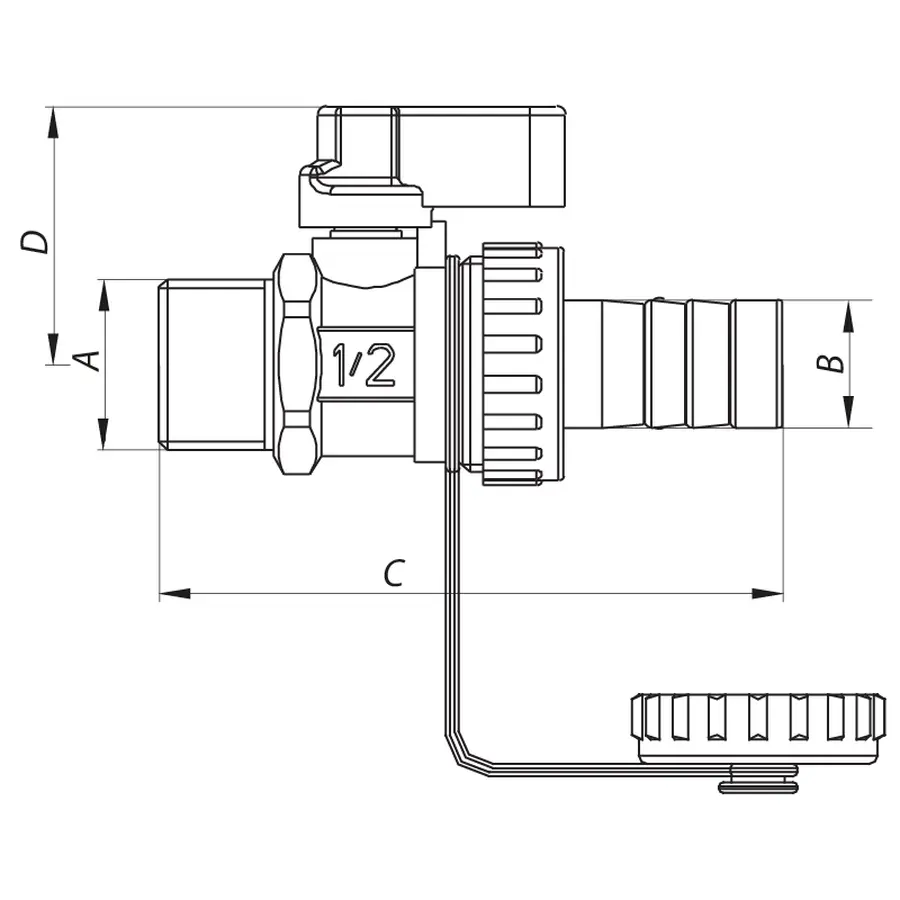 Кран дренажний 1/2'' Koer KR.1037 (KR2672)