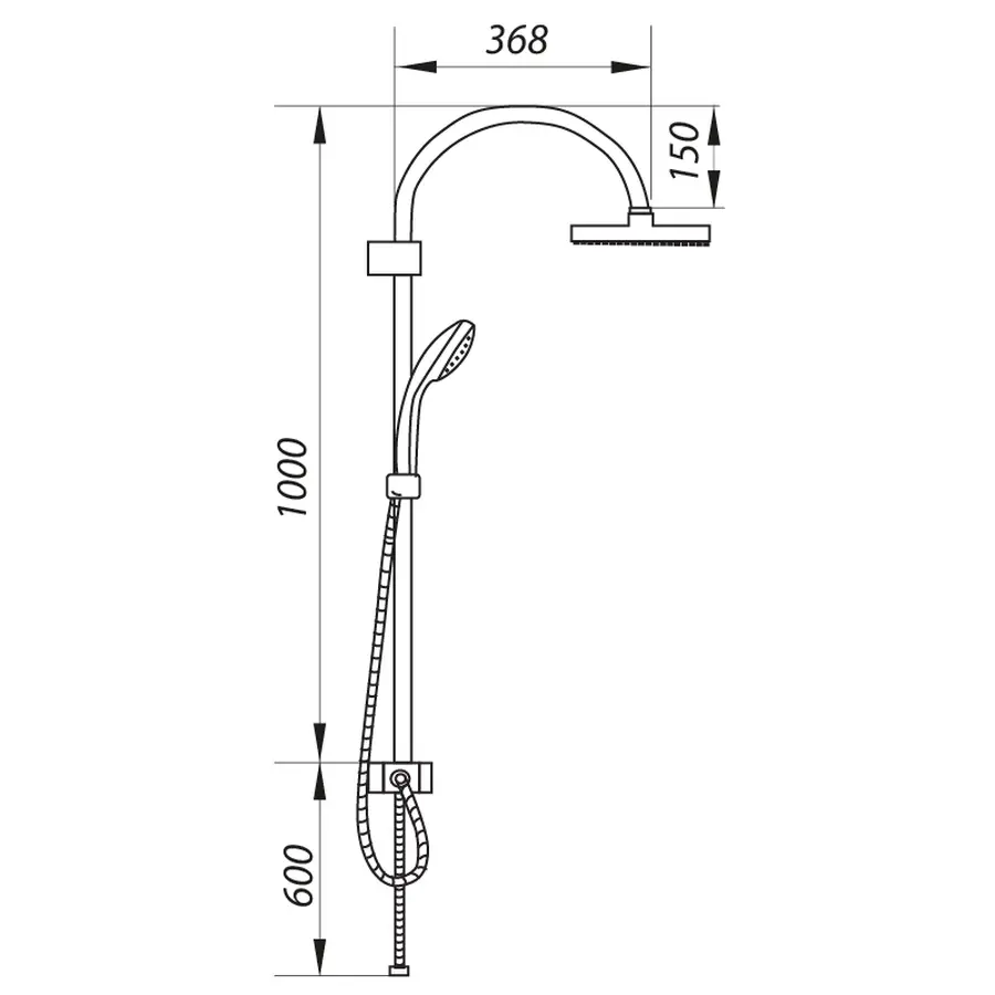 Душова колона ZERIX DK-001 (без змішувача) (ZX2867)
