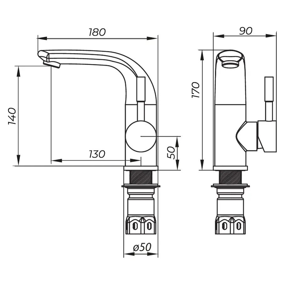 Змішувач для умивальника Zerix LR71205 (LL1468)