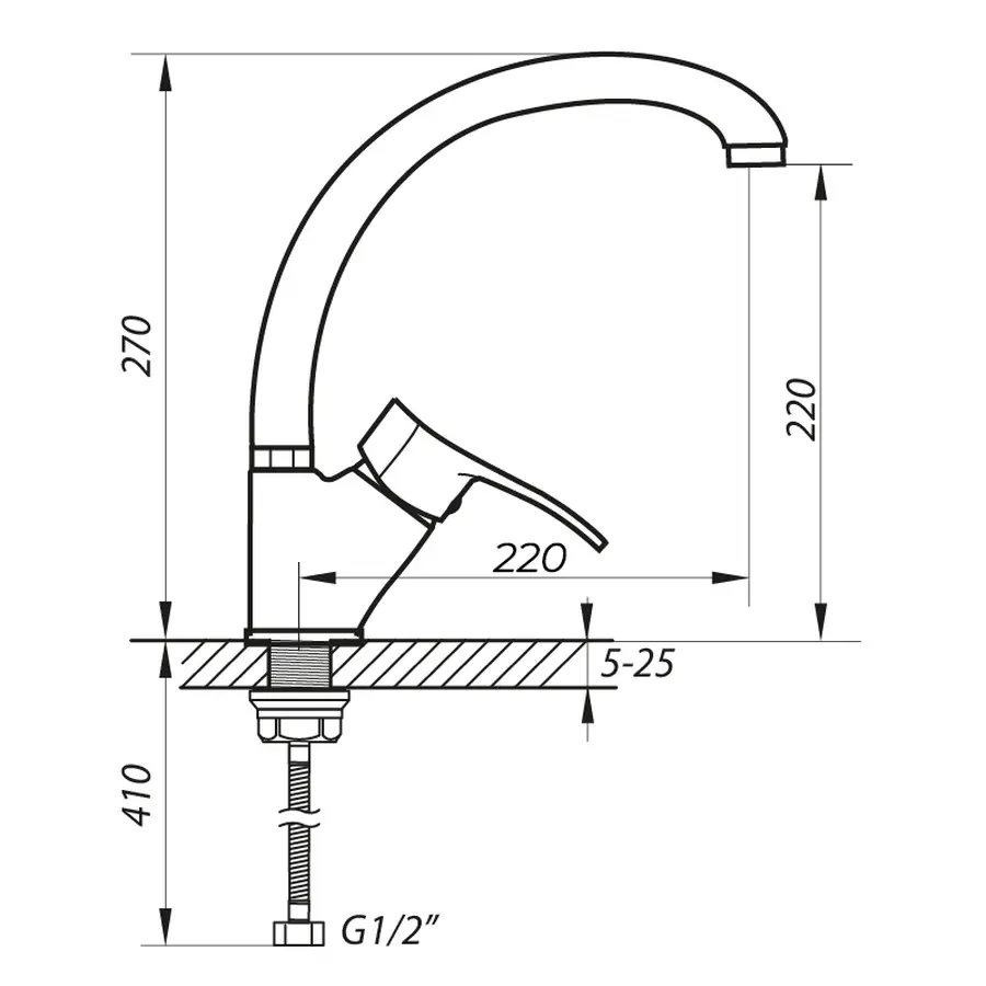Змішувач для кухні ZERIX DYU 281 (ZX0027)
