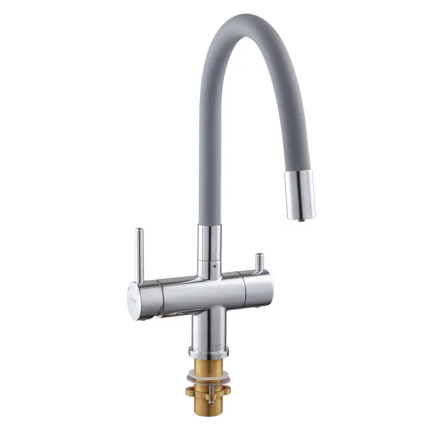 Кухонний змішувач з силік. виливом і вих. для питної води KOER KB-72002-01 (KR3383)