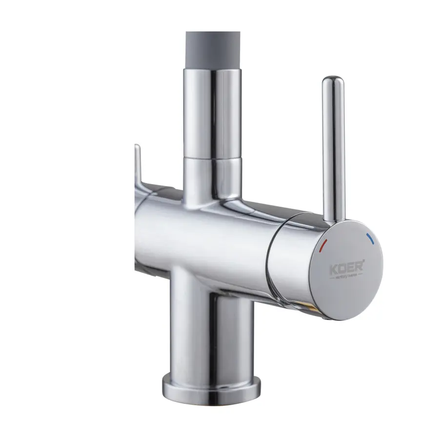 Кухонний змішувач з силік. виливом і вих. для питної води KOER KB-72002-01 (KR3383)