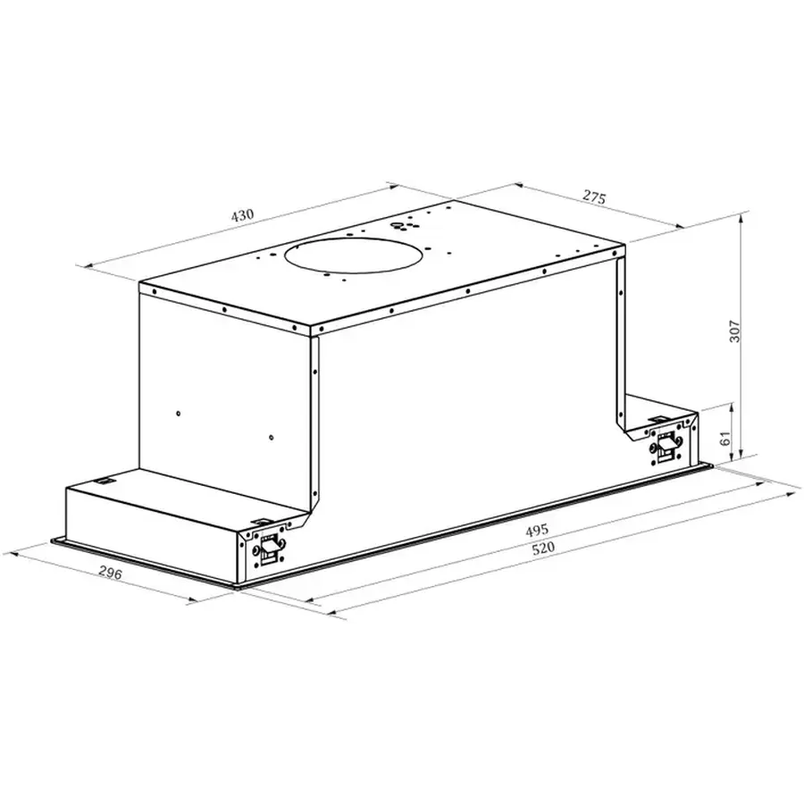 Витяжка на кухню вбудована чорна 50 см Nett HB-5230