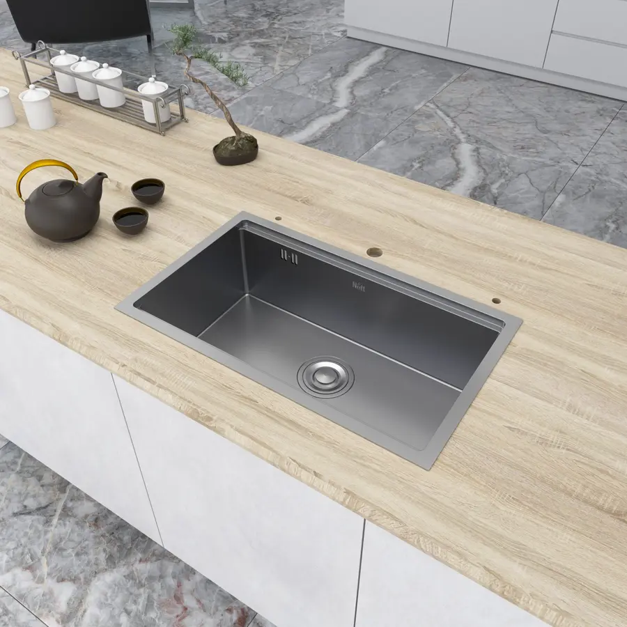 Мийка під стільницю для кухні з нержавійки кухонна станція Nett NS-7042