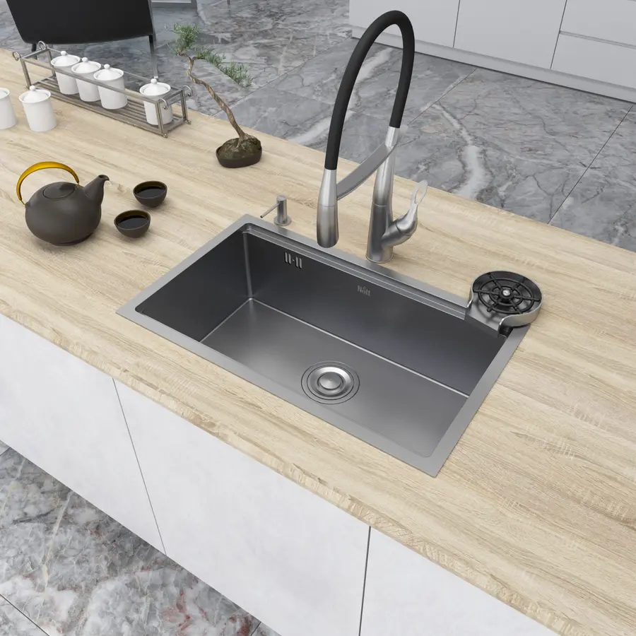 Мийка під стільницю для кухні з нержавійки кухонна станція Nett NS-7042