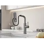 Змішувач на кухню водоспад з висувною лійкою графіт Nett LGr-35