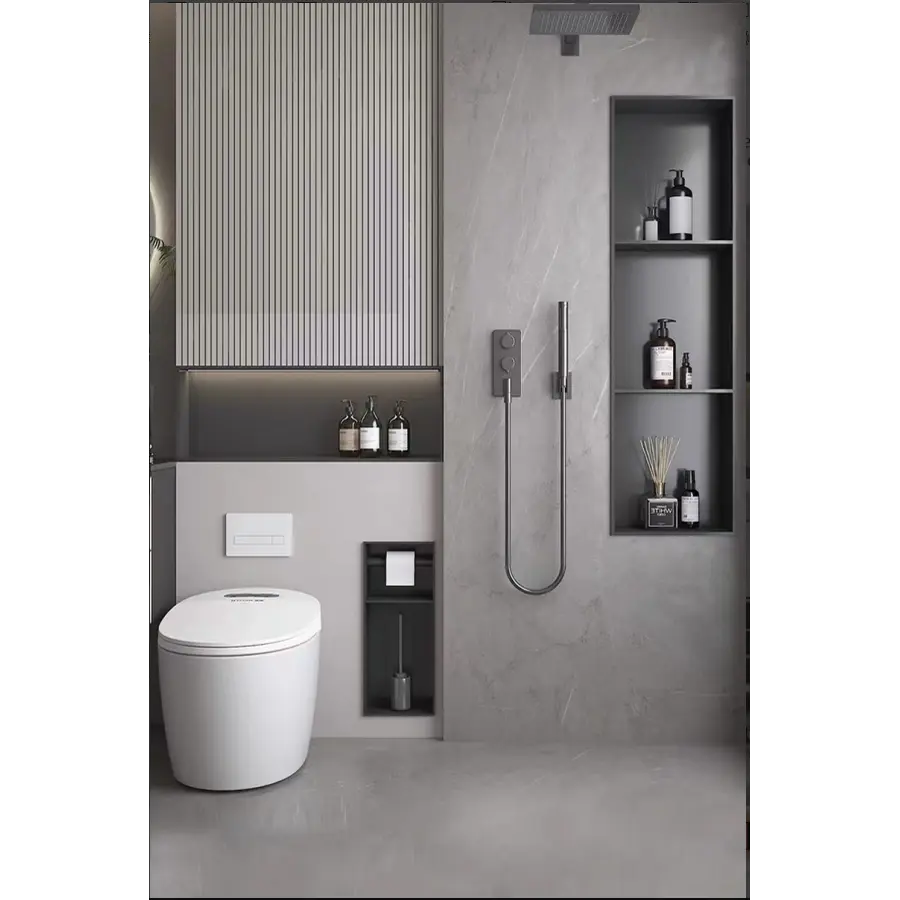 Полиця до туалета металева вбудована чорна Nett TB-78