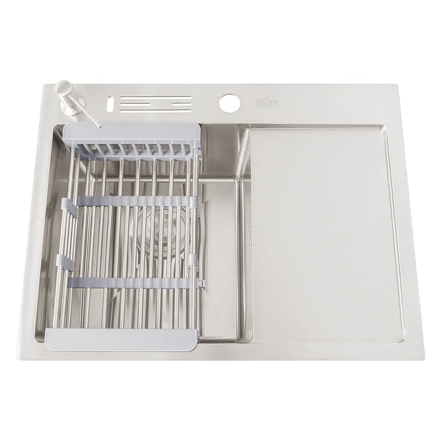 Комплект кухонної мийки та змішувача з нержавіючої сталі NS-6045