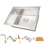 Комплект мийки на кухню та змішувача з нержавіючої сталі NS-5742